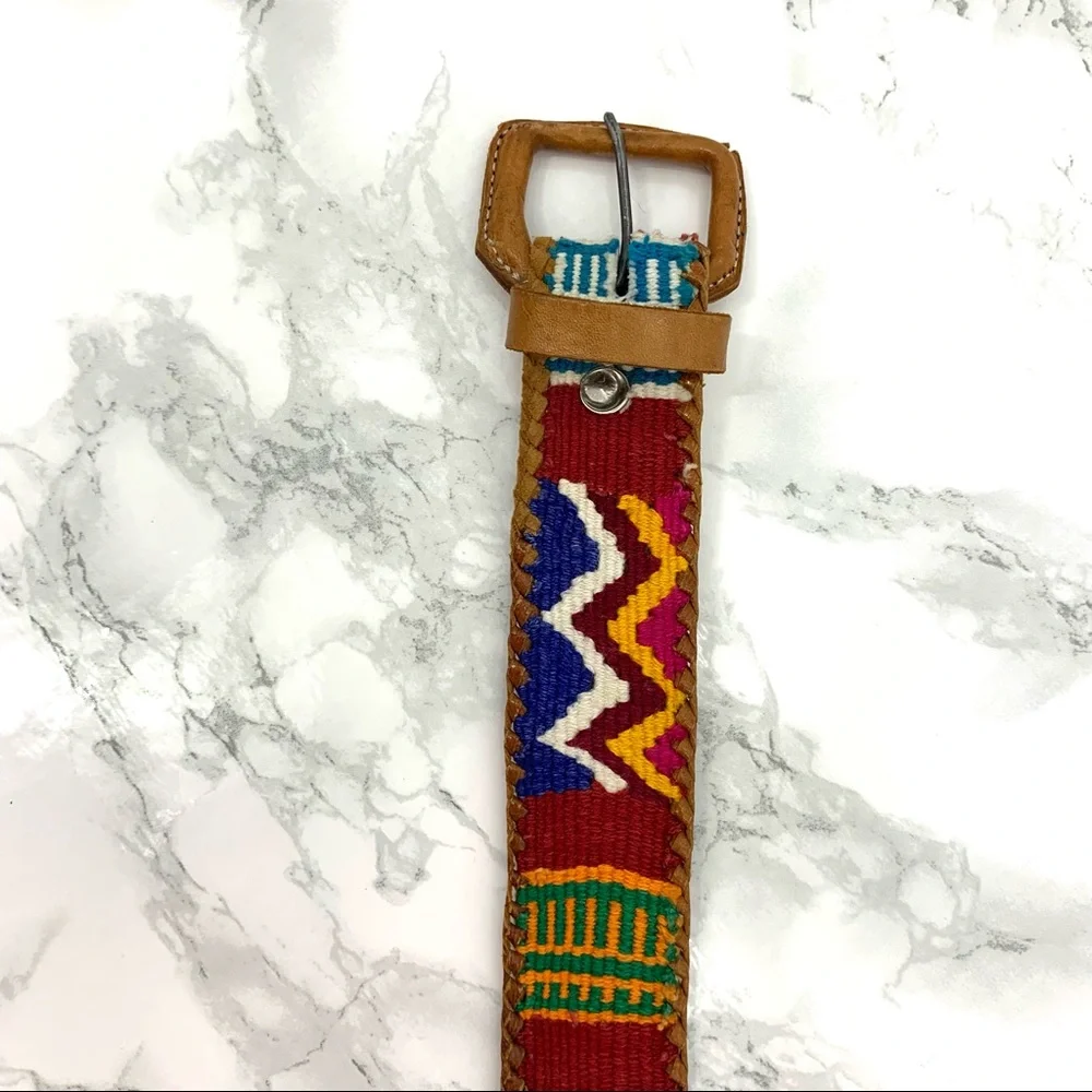 Cornucopia Brand Retro Leather Southwestern Belt